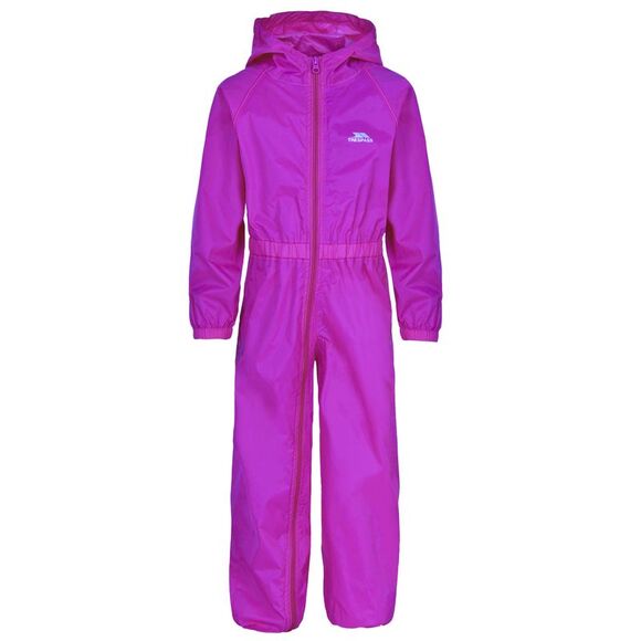 Trespass Childrens/Kids Button Rain Suit / Purple Orchid